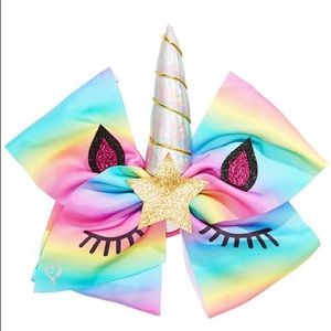 Rainbow Unicorn Large Bow Hairtie
